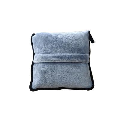 China Wholesale Sustainable High Quality Airplane Travel Blanket Gray Travel Blanket With Zipped for sale