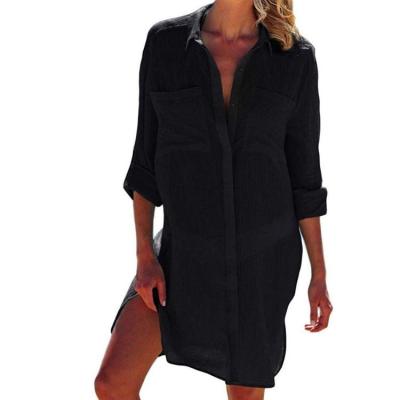 China 2022 Antibacterial Hot Selling Beach Dresses For Women Elegant Black Cover Up for sale