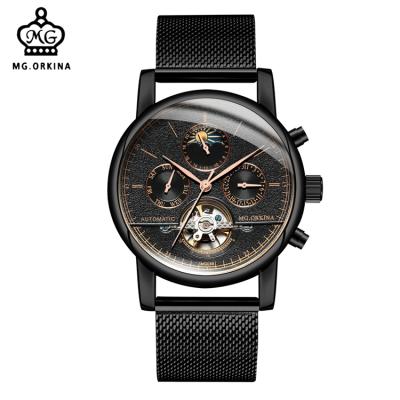 China Luxury Mechanical Automatic Date 2021 ORKINA MG088 Moon Phase Automatic Waterproof Men's Watch Display New Men's Watches for sale