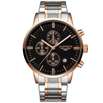 China 2021 GUANQIN GS12006 Chronograph Men's Quartz Watches Brand Luxury Sport Full Steel Clock Male Date Luminous Wristwatch for sale