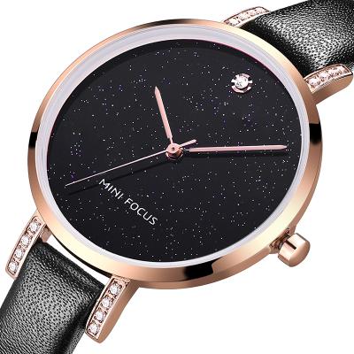 China 2021 Water Resistant MINI FOCUS MF0159L Stylish Hand Watch Lady Quartz Most Popular Pretty Leather Strap For Girl for sale