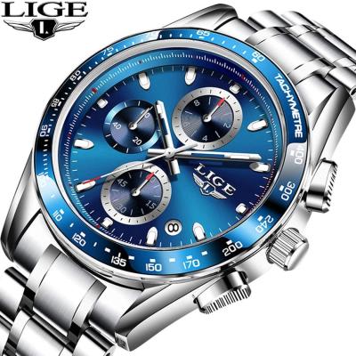 China Automatic Date Lige 8931 Reloj Chronograph Men Watches Luxury Steel Quartz Movement Watch Lige Brand for sale