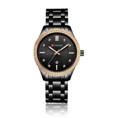 China Date CURREN 9010 Women's Color Quartz Automatic Date High Quality Automatic Watch Waterproof Stainless Steel Watch for sale