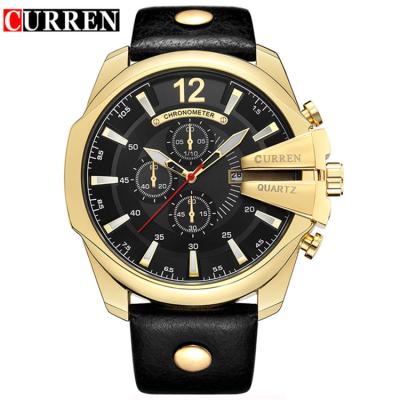 China Men's Automatic Quartz Date CURREN 8176 Casual Calendar Sports Classic Watch Leather Strap OEM Cheap Business Watch for sale