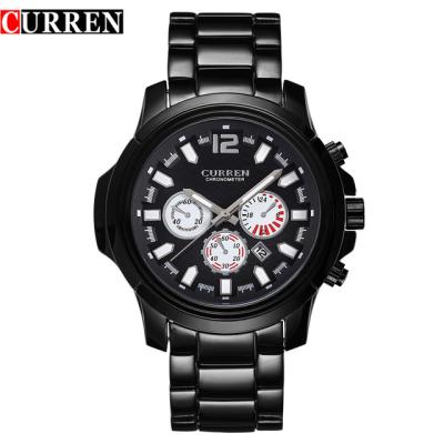 China Full date CURREN 8059 steel band business calendar chronograph watch men quartz automatic luxury casual clock wristwatch for sale