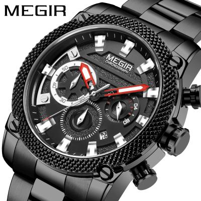 China 2021 Unique Megir 2134 Automatic Date Men's Quartz Watch Luminous Waterproof Luxury Mens Wrist Watches Chronograph for sale