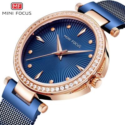 China 2021 Luxury Mini Focus 0194 Diamond Ladies Quartz Watches Waterproof Women's Steel Automatic Date Water Resistant for sale