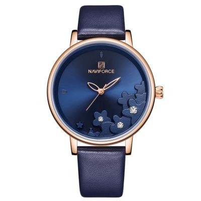 China Non-specific 2021 NAVIFORCE NF5012 Ladies Watches Most Popular Elegant Flower Dial Leather Band Watch For Lady for sale