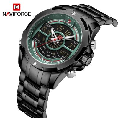 China Black Stainless Steel Manufacturer Dial Alarm 2021 NAVIFORCE NF9170 Dual Display Moden Men's Watch for sale