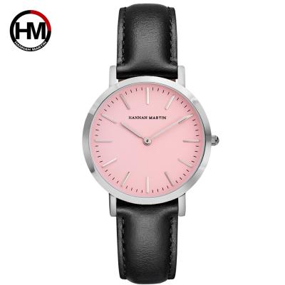 China 2018 HANNAH MARTIN CF36-MX women's analog wristwatch waterproof fashion Japan quartz movement simple non-specific watch leather strap for sale