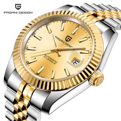 China PAGANI Automatic Date 2021 1645 Gold Watch Stainless Steel Mens Watches High Quality Automatic Luxury Wrist for sale