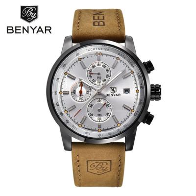 China Cool date 2021 BENYAR 5102 designer men's quartz wrist automatic analog chronograph water resistant watches for men for sale