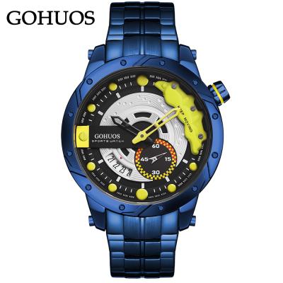 China Automatic Date 2021 Wristwatch Stainless Steel Band Water Resistant Quartz China Watch Manufacturer GOHUOS for sale