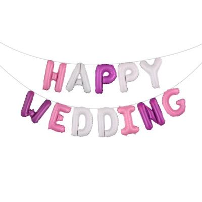 China Wedding Party Hot Selling Self-closing Happy Wedding Sweet Wedding Alphabet Balloon Decorated Alphabet Balloons for sale