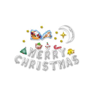 China Self-closing Letters Christmas Decoration Merry Christmas Foil Balloons for sale