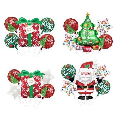 China Christmas Foil Balloon Set Santa Claus Gift Box Christmas Tree New Year Decoration Balloon 5pcs/set for sale