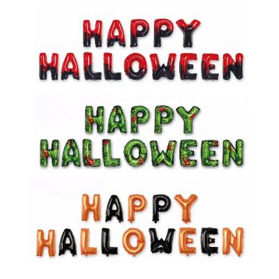 China Professional Self-Sealing Mylar Balloon Supplier 16 Inch Happy Halloween Letter Foil Banner Air Balloon Globos De Aluminio for sale