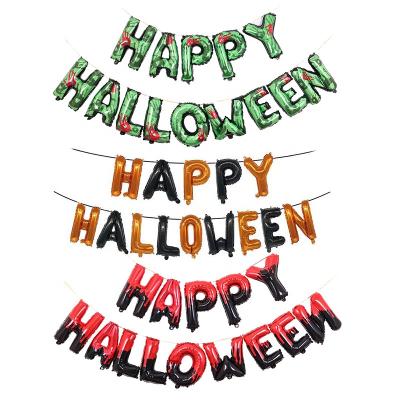 China Halloween Self-Sealing High Quality Happy Alphabet Banner Letter 16 Inch Helium Inflatable Foil Balloon For Halloween Party Decoration for sale