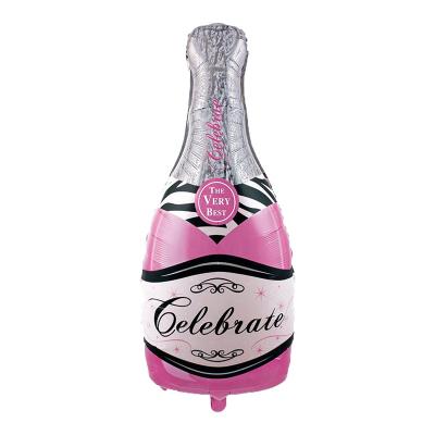 China Wedding Party Decoration Champagne Beer Foil Balloon Happy Birthday Wine Bottle Self Sealing Large Size Balloon for sale