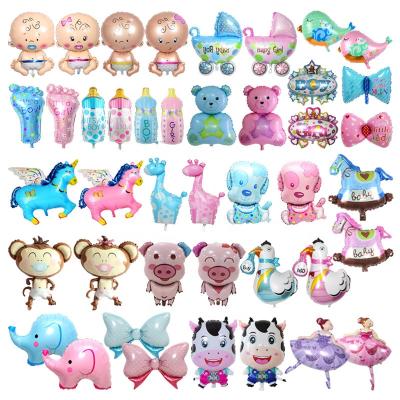 China Hot Sale Self-Sealing Hot Balloon Foil Balloon Baby Shower Boy Small Feeding Bottles Pacifiers Shape Foil Balloon For Baby Birthday Balloon for sale