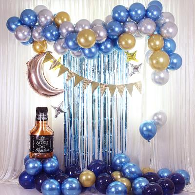 China Eco-friendly Material 87 Pcs Flag Whiskey Balloon Set Party Decoration Venue Layout Layout Props Blue Balloon Chain Hanging Props for sale