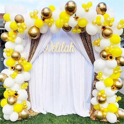 China New Arrival Yellow Balloon Garland Arch Set Baby Baptism Bee Sunflower Theme Party Decoration Eco-friendly Material for sale