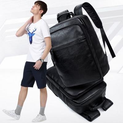 China New Men's Travel Backpack Korean Backpack Leisure Student Schoolbag Soft PU Leather men backpack bag for sale