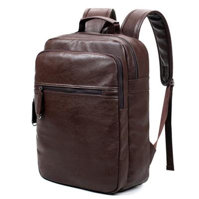 China Preppy Style Leather School Backpack Bag For College Simple Design Men Casual Daypacks mochila male New for sale