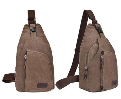 China New Vintage Canvas Chest Pack Fashion Men Messenger Bags Casual Travel Casual Male Small Retro Shoulder Bag for sale