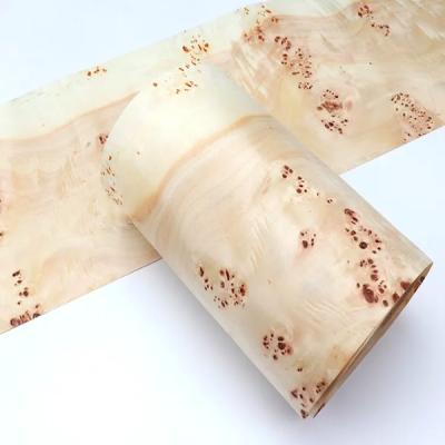 China Burl Mappa Veneer de madera sólida 0,50 mm para muebles Superficie de guitarra acústica en venta