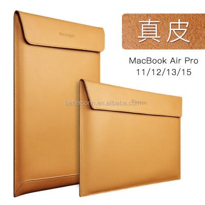 China Versatile Genuine Leather Ultra-thin Dustproof Premium Envelope Sleeve Filter Real Leather Frame Cover Pouch For MacBook Air 11