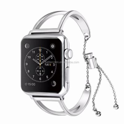 China Stainless Steel Strap For Apple Watch Band Stainless Steel Chain Wrist For iWatch Girl Glitter Fashion Modern Design Adjustable Series 3 2 1 for sale