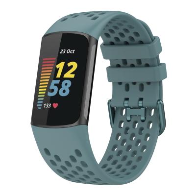 China Sports Strap For Fitbit charge5 Silicone Watch Band Charge 5 Wristband Watch Strap for sale