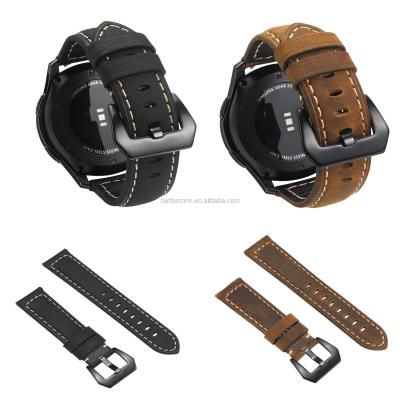 China New Retro Real Leather Crazy Horse Pattern Leather Watch Band For Samsung Gear S3 Frontier/Gear2 Classic for sale