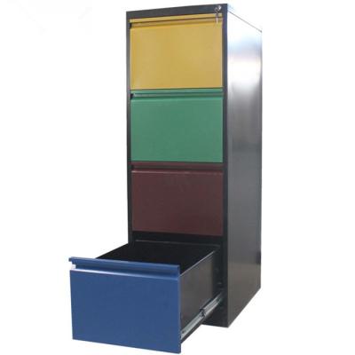 China Knock Down Colored Vertical Steel Structure Metal Office Furniture 2 3 4 Drawer Filing Cabinet for sale