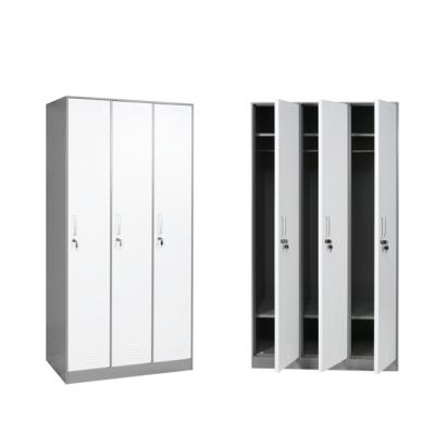 China Knock down wholesale color 3 double door steel furniture KD structure bedroom almirah for sale