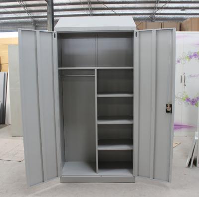 China Knock down universal steel or metal structure wardrobe closet environment powder painting steel almirah for sale