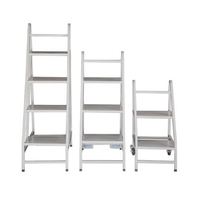 China Custom Commercial Furniture 2.3.4 Step Bookcase Metal Ladder With Wheels for sale