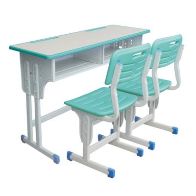 China kd modern structure cheap colorful 2 person classroom desk and chair for sale