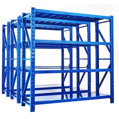 China Heavy Duty Corrosion Protection Storage Rack 4 Layers Powder Coated Metal Warehouse Shelf for sale