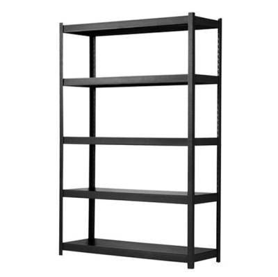 China Corrosion Protection Storage Furniture Warehouse Black Adjustable Steel Metal Rack Shelf for sale