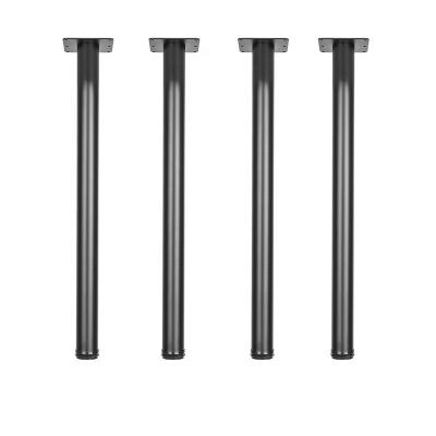 China Amazon Hot Sale Small Adjustable Metal Table Legs, 28 Inch Round Desk Legs, Black Powder Coated Pipe Legs For Furniture (Set Of 4) for sale