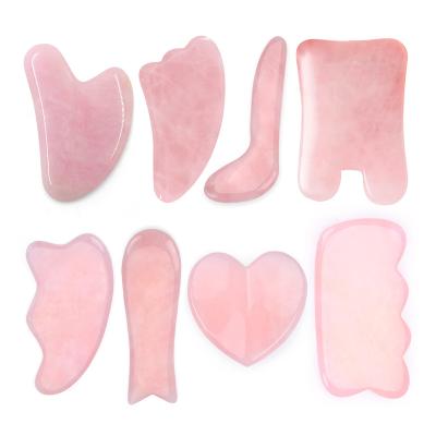 China Rose Quartz Stone Crystal Jade Portable Roller Beauty Facial Face Massager Factory Jade Roller Gua Sha Box for sale