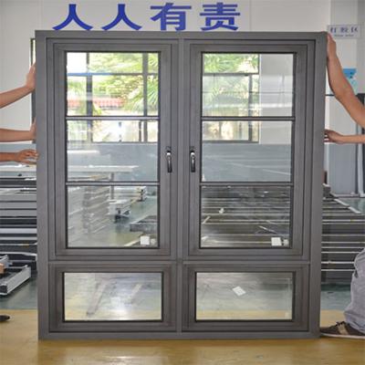 China Folding Aluminum Thermal Break Screen Windows Double Glazed Window For Aluminuim Casement Windows for sale