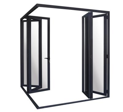 China Sound Insulation Commercial Aluminum Accordion Folding Doors Frame Corner Bi Folding Door For Residential for sale