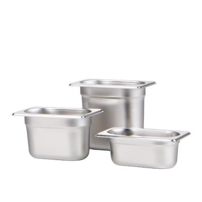 China Gastronorm food container pans, European 1/9 stainless steel hotel food pans for canteens, restaurants, cafeterias etc. for sale