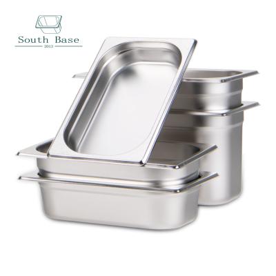 China Gastronorm food container pans, European 1/4 stainless steel hotel food pans for canteens, restaurants, cafeterias etc. for sale