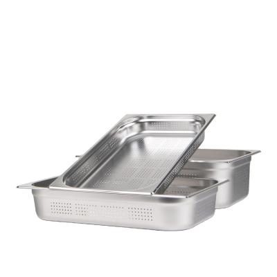 China Food Container Perforated Gastronorm Pans, European 1/1 Stainless Steel Hotel Food Pans for Canteens, Restaurants, Cafeterias, Shops, Snack Bars for sale