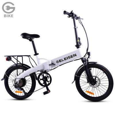 China Electric City Bicycle GELEISEN Factory Direct Supply 20 Inch Electric Bike Adult 25KM/H 350W 36V 10Ah City Ebike With Pedal Assisted for sale