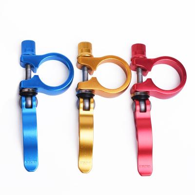 China Mountain Bikes OEM ODM Bike Seat Post Clamp 28.6mm/31.8mm/34.9mm Aluminum Alloy Seat Tube Clip Quick Release Seatpost Clamp Ring GELEISEN road bikes for sale